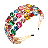 Personality Exaggerated Metal Three-Row Black And White Super Flash Glass Drill Headband Fashion Ball Bride Pressure Hair Headband Woman - V.I.P Digital Presence