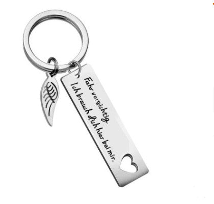 German drive well Fahr vorsichtig lch.. stainless steel keychain Valentine's Day gift - V.I.P Digital Presence