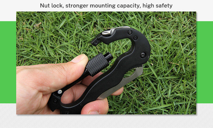 5 in 1 Outdoor Multi Function Mountaineering Buckle Fast Hanging Buckle Cross Screwdriver Carabiner Bottle Opener Wine Opener - V.I.P Digital Presence