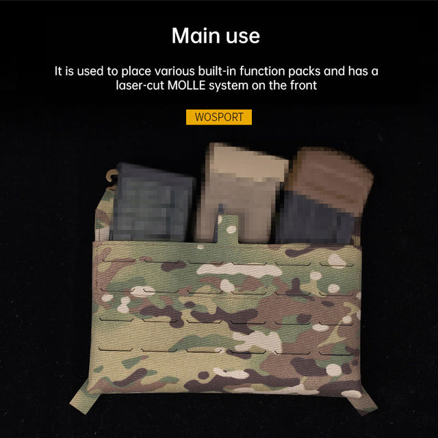 WoSporT can accommodate three 5.56 (or two 7.62) inner pockets with built-in function cover camouflage front panel - V.I.P Digital Presence