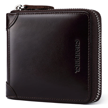 Men's Wallet Leather Zero Purse Zipper Wallet Horizontal Multi-Function Gift Box Wallet - V.I.P Digital Presence
