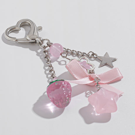 Small Fresh Bow Special Secret Chain Keychain Pentagram Alloy Glass Bead Pendant - V.I.P Digital Presence