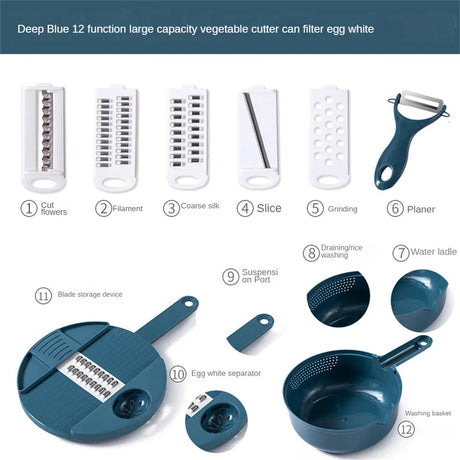 Vegetable Cutter Multifunctional Potato Shredder Household Scraping Radish Grater Slicer with Container Kitchen Gadgets - V.I.P Digital Presence