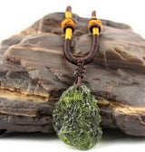 1Pcs Natural Czech meteorite pendant rough green meteorite jewelry necklace fine crystal gravel - V.I.P Digital Presence