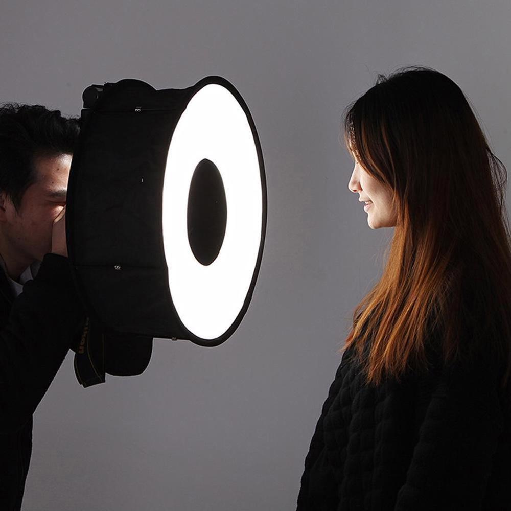 Nuevo anillo de luz de flash redondo, caja de luz de flash plegable, difusor de flash suave para cámara