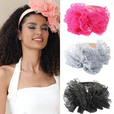 Fashionable lace embroidered polka dot oversized bow headband - V.I.P Digital Presence