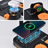 Luz nocturna de carga inalámbrica multifuncional, auricular para teléfono móvil, reloj, cargador tres en uno, mesa de cama, escritorio, lámpara de mesa pequeña