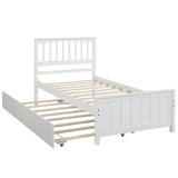 Twin size Platform Bed with Trundle White