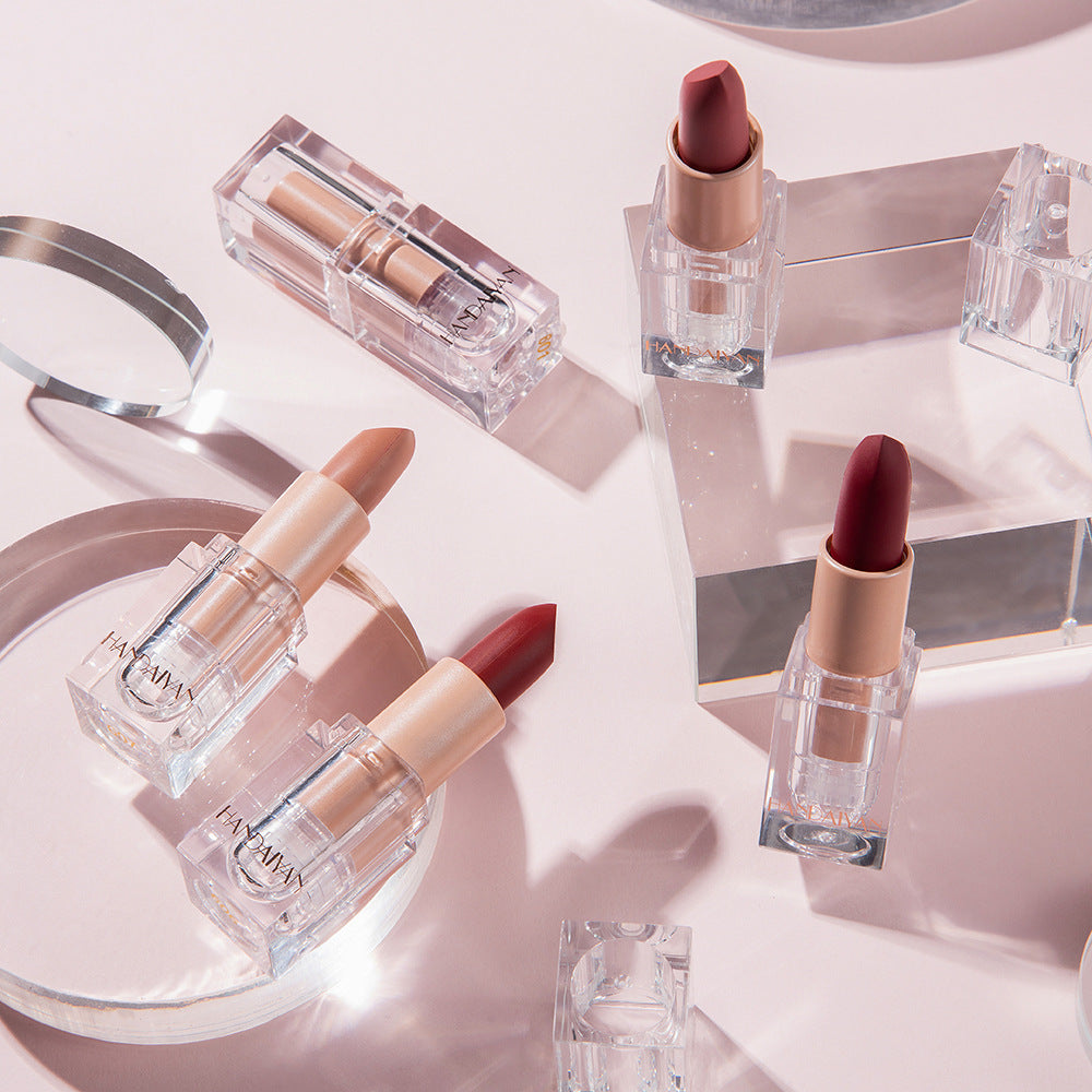 HANDAIYAN Makeup Crystal Square Tube Lipstick Small Ice Cube Matte Matte Lipstick Set 6 Pack - V.I.P Digital Presence