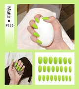 Nail Art Fake Nails Stiletto Tips Clear Press on Long False with Glue Coffin Stick Display Full Cover Artificial Designs Matte - V.I.P Digital Presence