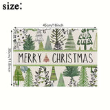Christmas linen placemat Christmas tree print kitchen and restaurant decoration table mat - V.I.P Digital Presence