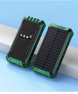 Banco de energía solar de carga inalámbrica de 20000 mAh, gran capacidad, para teléfono móvil, para exteriores