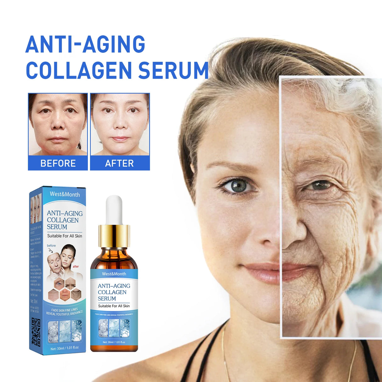 Anti-Aging Collagen Serum with Nicotinamide, Vitamin C, Hyaluronic Acid - Reduce Dark Spots, Cleanse & Tighten Skin - V.I.P Digital Presence