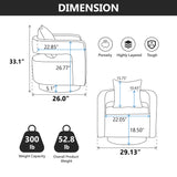 29.1"W Swivel Accent Open Back Chair Modern Comfy Sofa Chair With Weathered Base (Charcoal,Linen Blend) - V.I.P Digital Presence