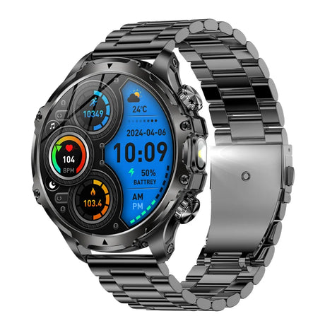 AK75 Smart Watch Flashlight  Men Outdoors Sports Fitness Tracker 700mah Large Battery BT Calling LED Light Smartwatch - V.I.P Digital Presence