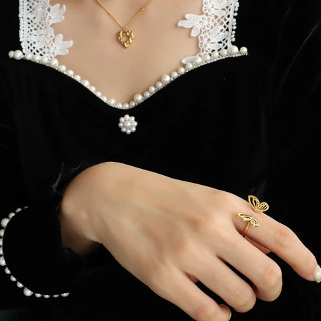 Titanium Steel Butterfly Open Ring - V.I.P Digital Presence