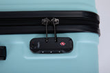 3 Piece Luggage Sets ABS Lightweight Suitcase with Two Hooks, Spinner Wheels, TSA Lock, (20/24/28)   Green