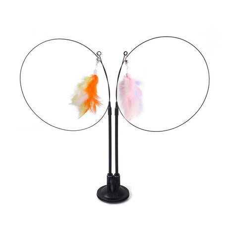 Suction cup cat toy stick that can be attached and held with steel wire multi head interchangeable cat toy and pet supplies - V.I.P Digital Presence