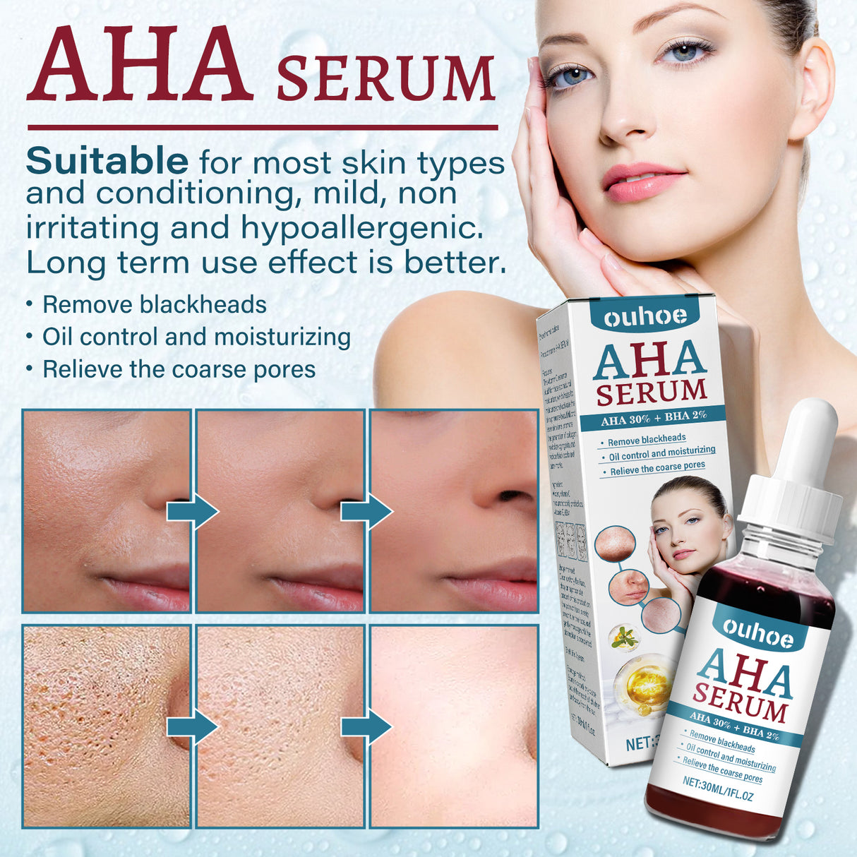 AHA Hydrolytic Extract, Smooths Fine lines, Tights Pores, Moisturizes Brightening And Repairing Skin Essence - V.I.P Digital Presence