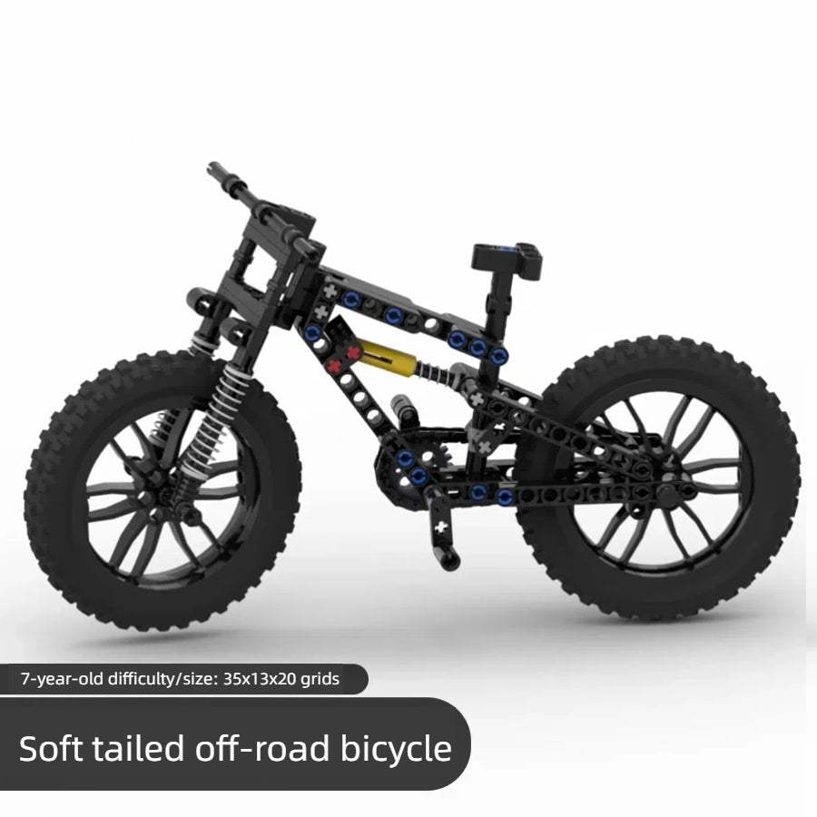 Off road soft tail bicycle assembly building block diamond frame front double suspension rear single suspension chain linkage - V.I.P Digital Presence