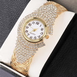 Fashion New Cross border Personality Trend Versatile Women's Diamond Bracelet Quartz Watch Necklace Ring Earring Set - V.I.P Digital Presence
