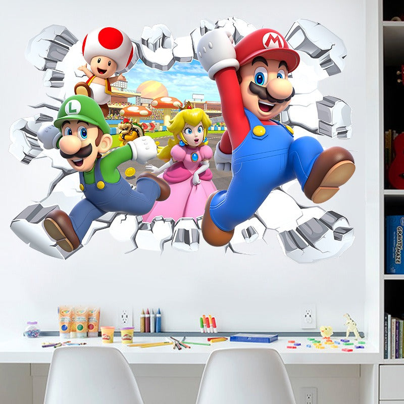Mario Stickers Super Mario Stickers Children's Room Cartoon Self Adhesive Waterproof Wall Stickers - V.I.P Digital Presence