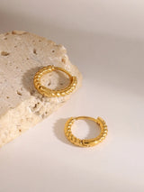 18K Gold-Plated Stainless Steel Huggie Earrings - V.I.P Digital Presence
