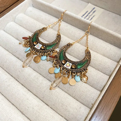 Rhinestone Resin Alloy Dangle Earrings - V.I.P Digital Presence
