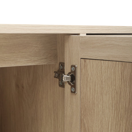 4 Door Accent Cabinet Sideboard Buffet Storage Cabinet with Adjustable Shelf for Entryway Living Room Bedroom - V.I.P Digital Presence