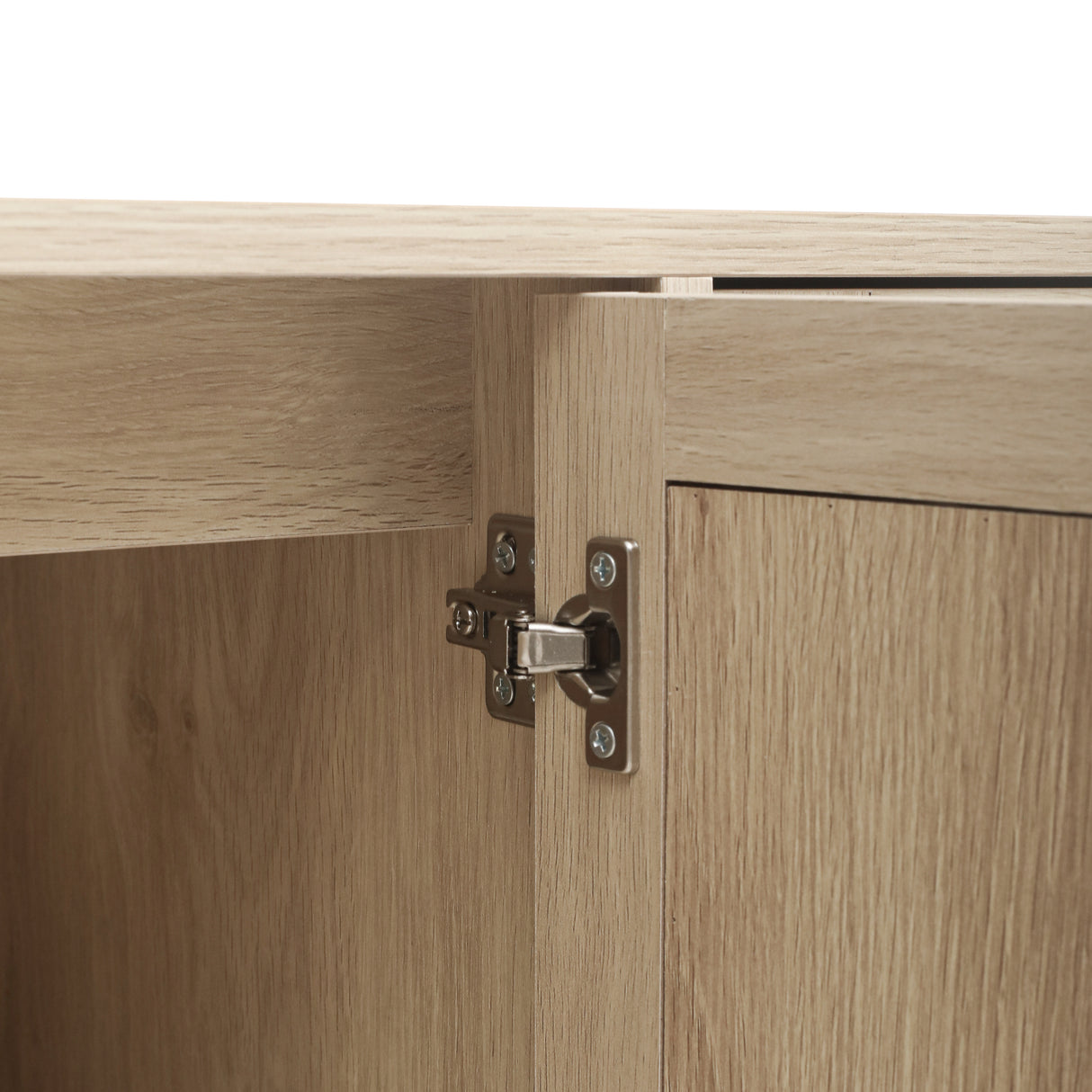 4 Door Accent Cabinet Sideboard Buffet Storage Cabinet with Adjustable Shelf for Entryway Living Room Bedroom - V.I.P Digital Presence