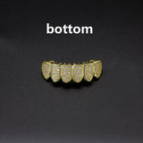 Hip hop braces with copper zircon micro inlaid with real gold Halloween teeth decoration exaggerated hiphopgrills - V.I.P Digital Presence