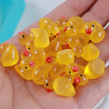 Resin luminous cartoon three-dimensional cute cartoon duck DIY car ornament keychain micro landscape hair clip decoration - V.I.P Digital Presence