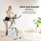Indoor Exercise Bike Cycling Bike with Comfortable Seat Cushion Yellow+White - V.I.P Digital Presence