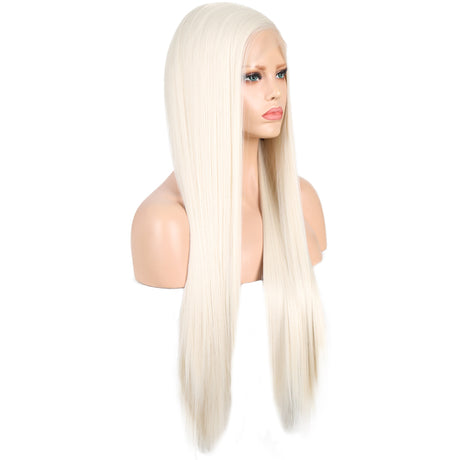 13*2. 60# Chemical Fiber Front Lace Wig Headgear Long Straight Hair Natural Hairline Wig - V.I.P Digital Presence