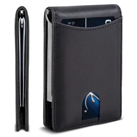 Carbon fiber pattern fashion dollar clip men's wallet short 2-fold ultra-thin anti-theft brush men's wallet - V.I.P Digital Presence