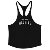 Bodybuilding and fitness vest printed with fine straps deep digging weightlifting pure cotton vest training suit - V.I.P Digital Presence