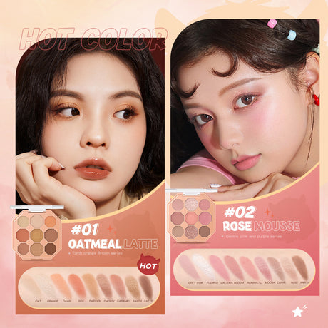 BANXEER Colored Star Shining Beast Nine Color Eye Shadow Disk Lasting Shining Clear Fine Non Flying Powder BM10 - V.I.P Digital Presence