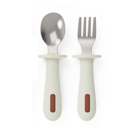 Adjustable color PPSU silicone fork and spoon set, children's stainless steel spoon and fork, baby training supplementary food tableware set of 2 pieces - V.I.P Digital Presence