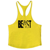 Letter printed men's fitness sports vest slim shoulder strap I-shaped vest cotton - V.I.P Digital Presence