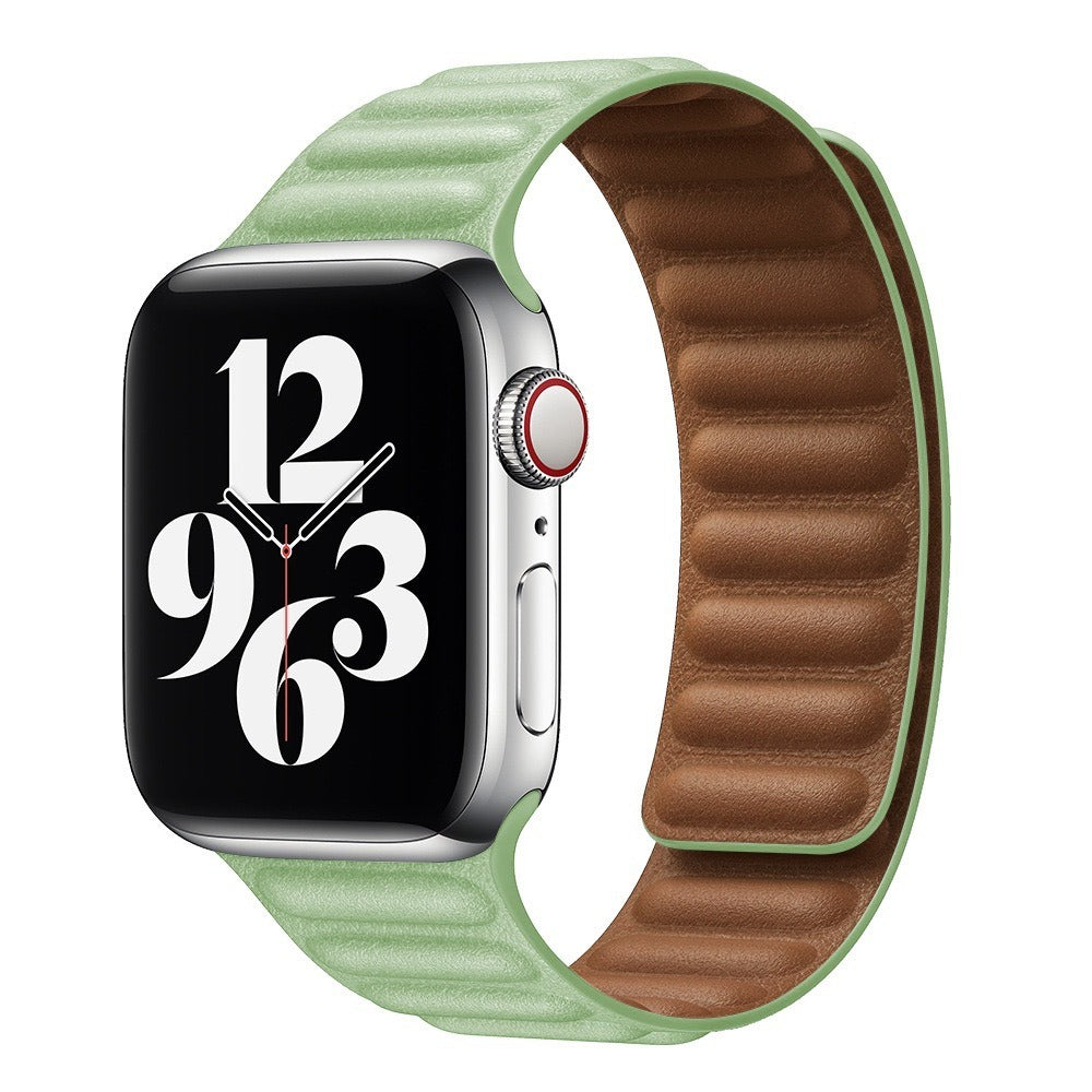 Suitable For iwatch8 Watchband S7 SE 6/5/43 Magnetic Suction New Leather Loopback Chain Apple Watch Wristband - V.I.P Digital Presence
