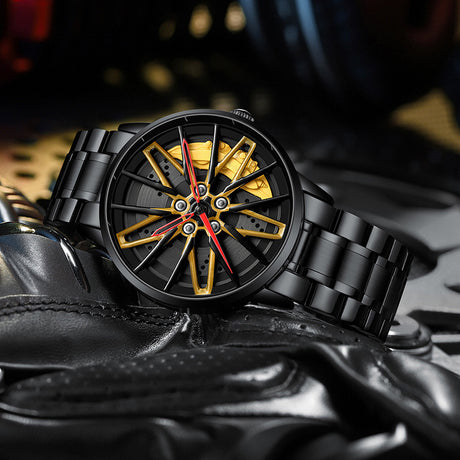 New Top Brand Luxury Mens Watches Stainless Steel Car Wheel Hub Quartz Watch For Men Military Sport Watch Relogio Masculino - V.I.P Digital Presence