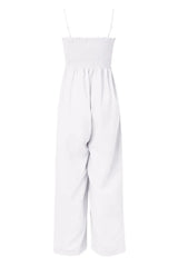 Smocked Spaghetti Strap Wide Leg Jumpsuit - V.I.P Digital Presence