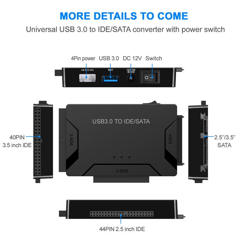 USB 3.0 hard drive adapter for three purposes USB 3.0 to SATA/IDE easy drive cable multifunctional easy drive cable - V.I.P Digital Presence