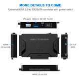USB 3.0 hard drive adapter for three purposes USB 3.0 to SATA/IDE easy drive cable multifunctional easy drive cable - V.I.P Digital Presence