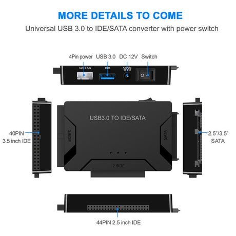 USB 3.0 hard drive adapter for three purposes USB 3.0 to SATA/IDE easy drive cable multifunctional easy drive cable - V.I.P Digital Presence