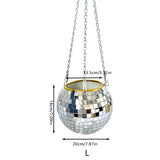 Disco Ball Planter Hanging Mirror Spherical Plastic Flower Pot Horticultural Hanging Basket - V.I.P Digital Presence