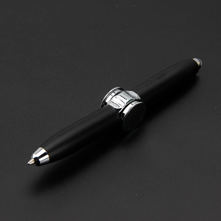 Multi functional rotating luminous flash decompression decompression fingertip rotating metal finger gyroscope ballpoint pen - V.I.P Digital Presence