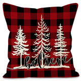 Christmas Pillowcase Linen Red Black Checkered Letter Printed Pillow Cover Holiday Living Room Decoration - V.I.P Digital Presence
