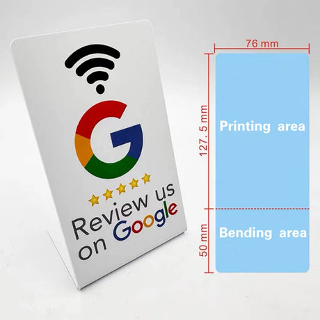 Google comment card NFC standing card NTAG213URL written into Apple Android phone touch NFC review card - V.I.P Digital Presence