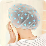 Thickened Shower Cap Wholesale Non-disposable Waterproof Polka Dot PVC Adult Bath Cap PE Oil-proof - V.I.P Digital Presence
